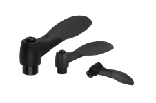 Tension lever &ndash; Clamping levers 2K with internal thread, threaded insert black oxidised steel