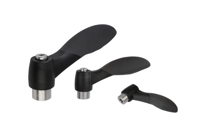 Clamping levers 2K with internal thread, threaded insert stainless steel