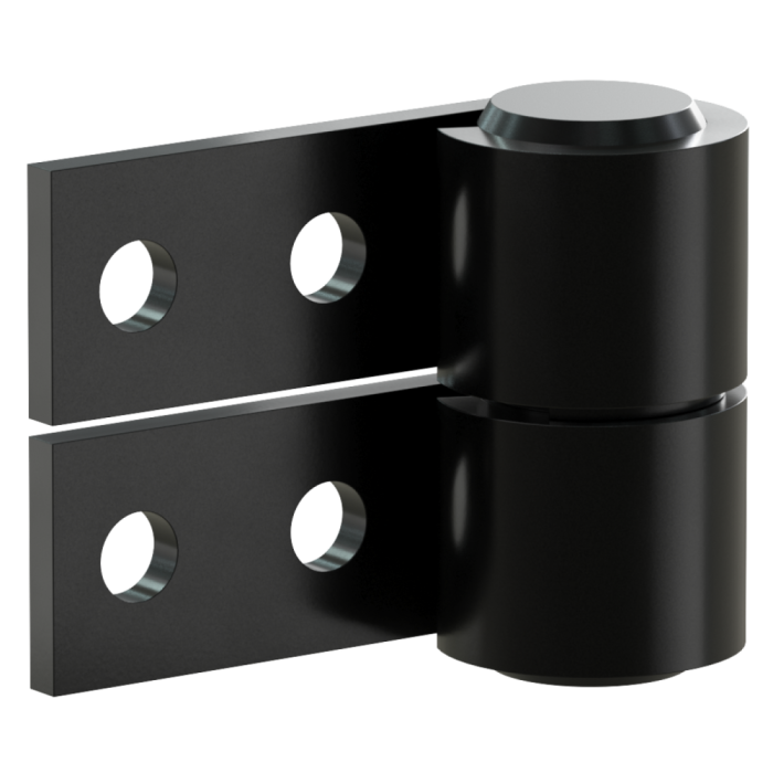 Small symmetrical friction pin hinges