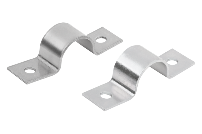 Pipe clips DIN 1597, double leg, lightweight