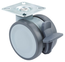 Nábytková / Designová kolečka &ndash; Dvojité plastové kolečko s brzdou