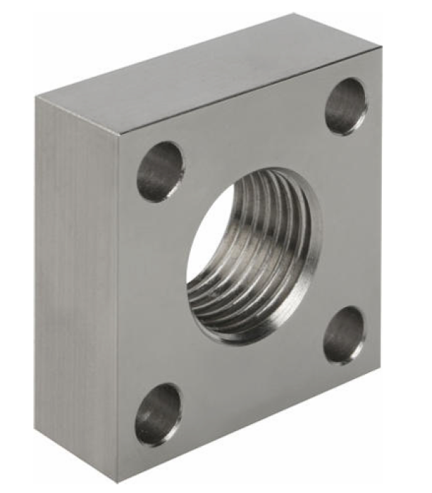Mounting flange for industrial shock absorbers