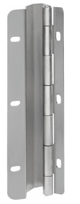 Piano hinge, steel, with gooseneck and 90° opening angle
