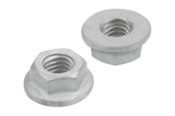 Hexagon nuts TRIMNUT® with flange, thread cutting, similar to DIN EN 1661