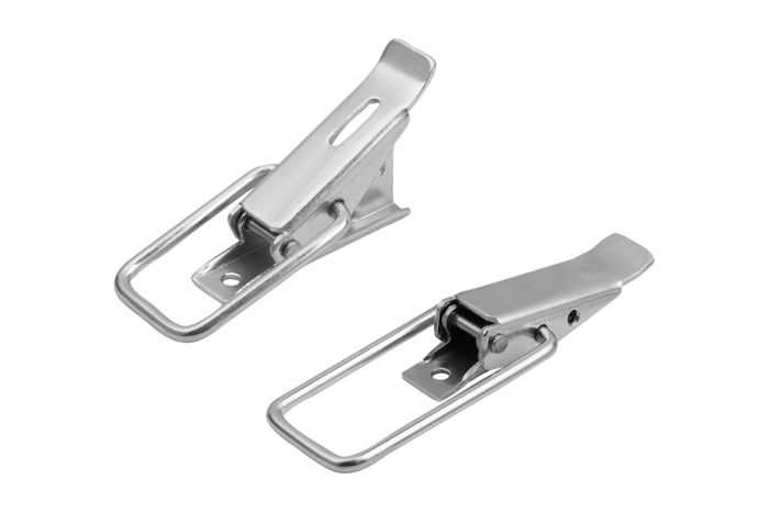 Steel or stainless steel toggle latches with clamping catch, up to 4400 N, with concealed screw holes