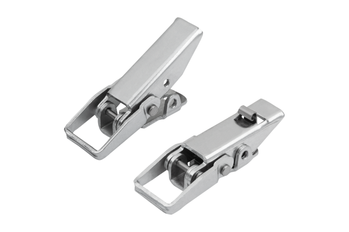 Steel or stainless steel toggle latches with wide clamping bracket, up to 2000 N, with concealed screw holes
