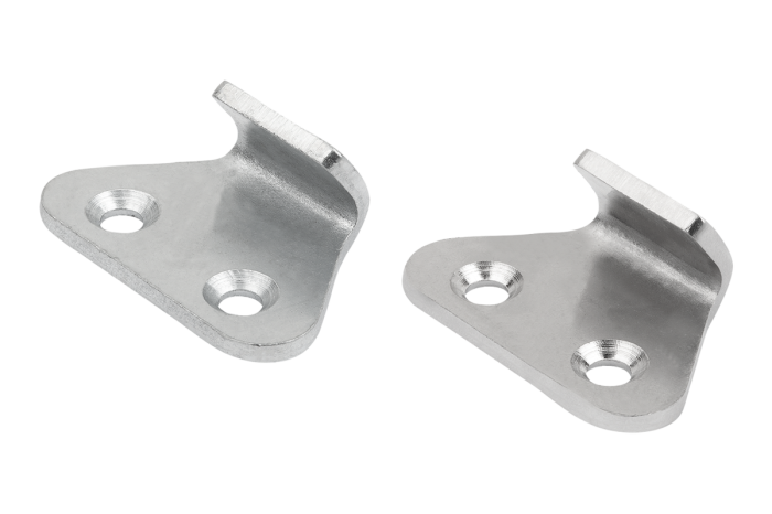 Adjustable catch plates for toggle latches with triangular clamping bails, up to 1000 N