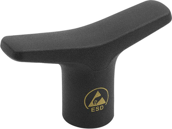 Antistatic T-grips with internal thread
