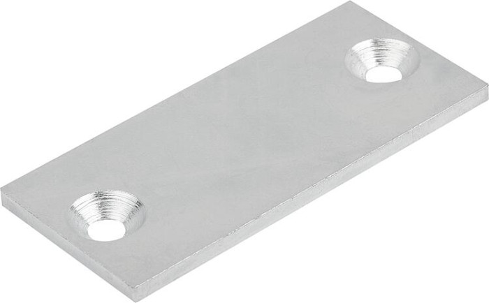 Rectangular steel mounting plates
