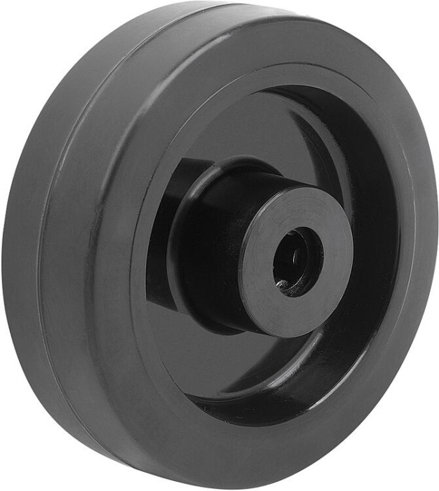 Heavy-duty solid rubber wheels with polyamide wheel centre